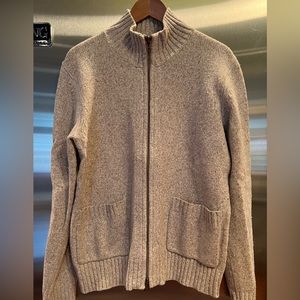 Jack Spade oatmeal zip cardigan sweater. Medium
